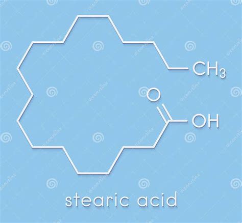 Stearic Acid Saturated Fatty Acid Molecule Also Known As Octadecanoic Acid Esters And Salts