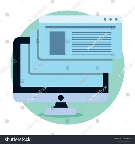 computer desktop flat design template stock vector royalty