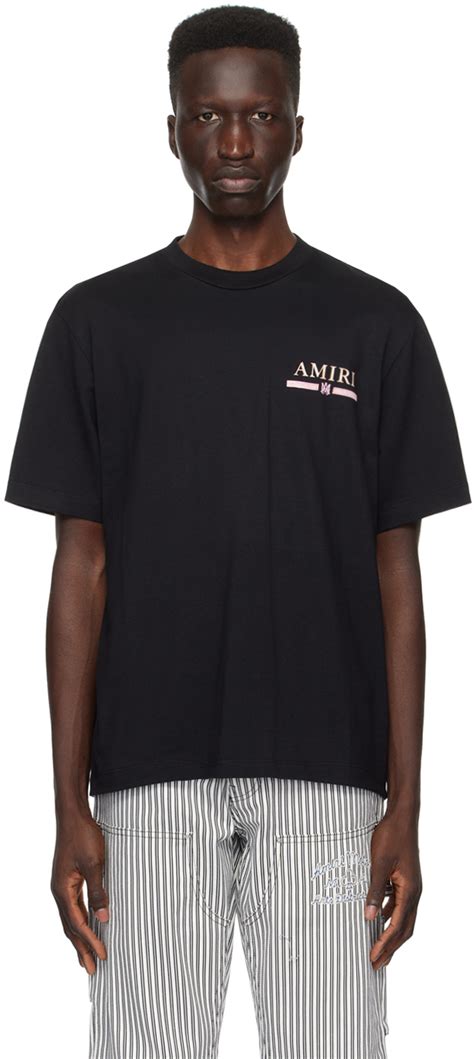 T Shirt Noir Logos Amiri En Solde