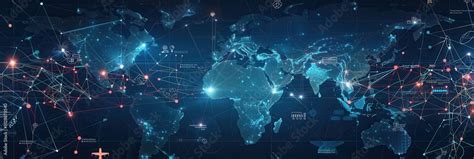 highlighted transport routes connect regions   detailed global map