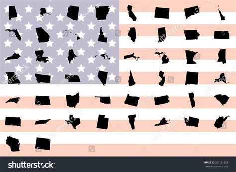 Illustrated United States State Shapes Stock Vector (Royalty Free) 287131853 | Shutterstock