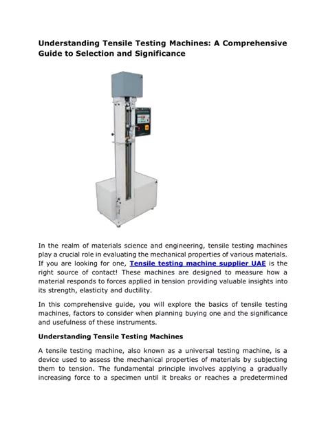 Ppt Understanding Tensile Testing Machines A Comprehensive Guide To