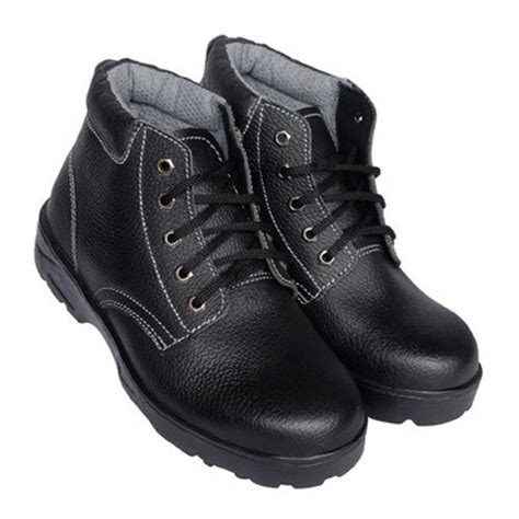 High Length Mens Black Leather Safety Boots Size 6 10 At Rs 300pair