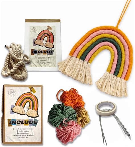 Amazon.com: CRAFT 101 Macrame Kit for Adult Beginners - DIY Make Your own Macrame Rainbow kit ...