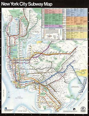 NYC New York Subway Train Map Transit Railroad Wall Art Poster Print ...