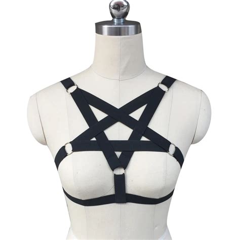 Women S Bra Black Body Harness Sexy Lingerie Spandex Harajuku Pastel