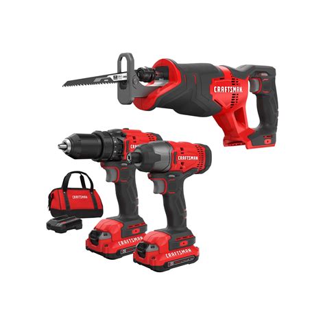 Shop Craftsman V20 2 Tool Power Tool Combo Kit With Soft Case 2 Batteries Included And Charger