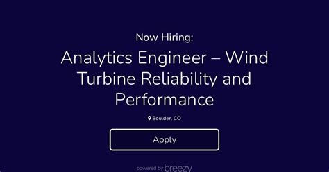 Analytics Engineer Wind Turbine Reliability And Performance At Onyx