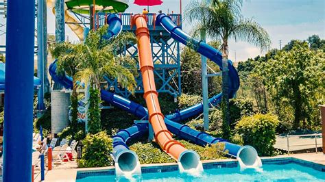 Extreme Water Slide Trio Bermuda Triangle At Raging Waters LA YouTube