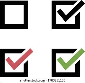 Checkbox Icon Set Confirmation Authentication Vectors Stock Vector