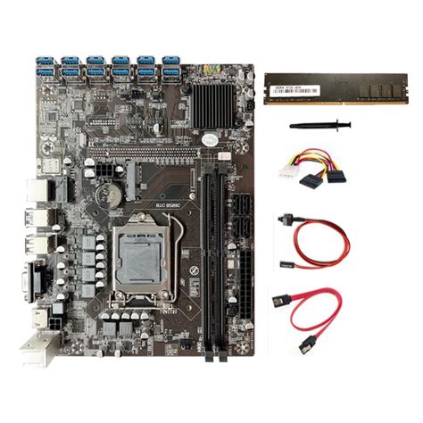 B250c Btc Mining Motherboard 12xpcie To Usb3 0 Slot Lga1151 Ddr4 4gb 2133mhz Ram 4pin To Sata