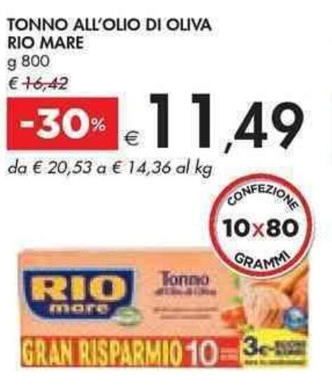 Rio Mare Tonno All Olio Di Oliva G Offerta Di Bennet