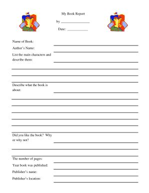 Fillable Online Book Report Form Pdf The Daycare Lady Fax Email