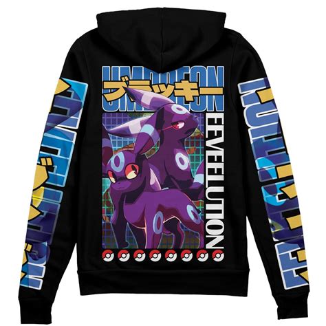 Umbreon V3 Pokemon Streetwear Zip Hoodie Jacket Anime Ape