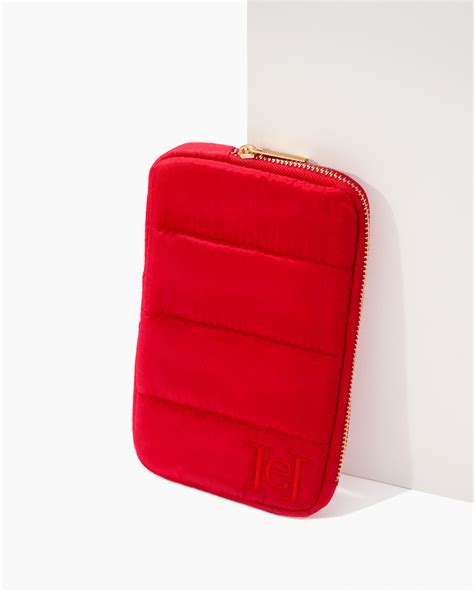 Herrera Red Padded Card Holder Carolina Herrera