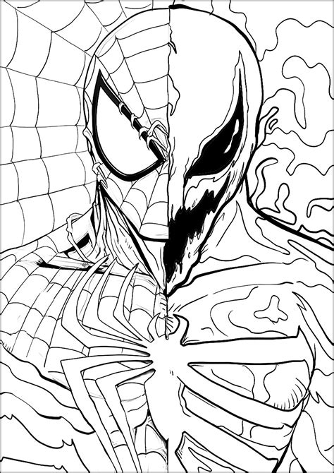 Disegno Che Mescola Spider Man E Venom Disegni De Venom Facili Da