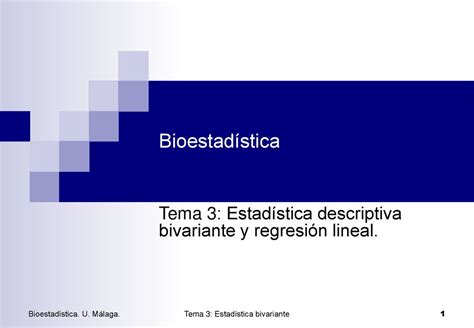 Tema Estad Stica Descriptiva Bivariante Y Regresi N Lineal Ppt