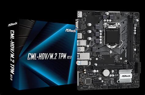 MAINBOARD ASROCK CML HDV M 2 TPM R2 0 LGA1200 Xanh Đỏ PC Gaming