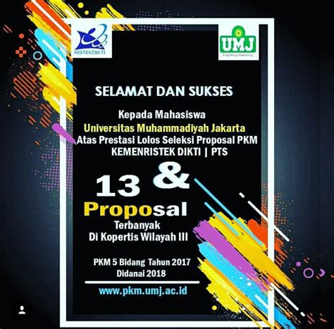 Selamat Proposal Pkm Umj Lolos Seleksi Dan Didanai Ristekdikti