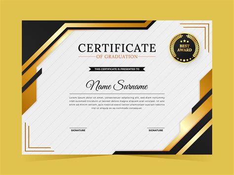 Graduation Certificate Template 8100159 Vector Art At Vecteezy