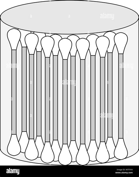 Box of cotton buds, illustration, vector on white background Stock ...