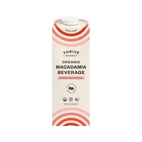 Organic Macadamia Beverage, Unsweetened Original | Thrive Market