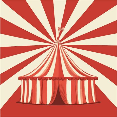 A Poster For A Circus Tent With A Red And White Background Premium Ai