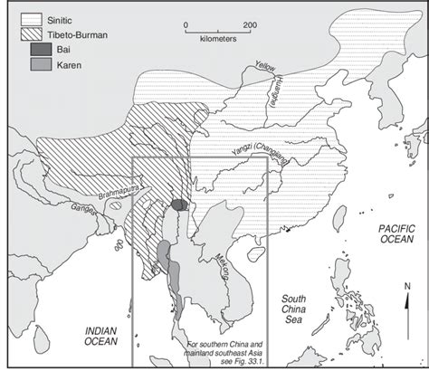 1 The distribution of the major components of the Sino-Tibetan language ...