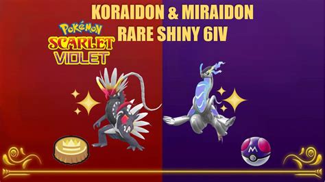 Pokémon Scarlet and Violet/ Rare Shiny Koraidon& Miraidon/ 6IV / Level 100/masterball/bundle - Etsy