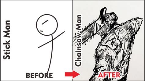 Gambar Denji Chainsaw Man From Stick Man How To Draw Chainsaw Man From