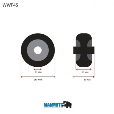 Los Wiel Massief 250mm 450kg