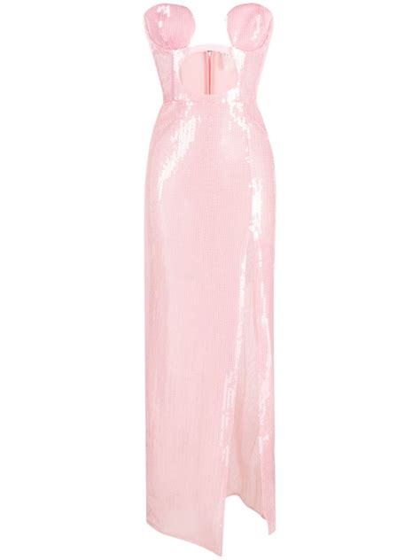 Nensi Dojaka Pink Cut Out Sequinned Maxi Dress Browns