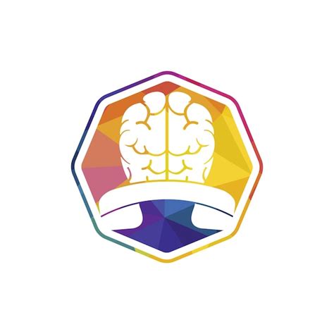 Modèle De Conception De Logo Vectoriel Appel Cerveau Vecteur Premium