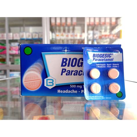 Jual Biogesic Paracetamol 500mg 1 Strip Isi 4 Tablet Obat Flu Demam