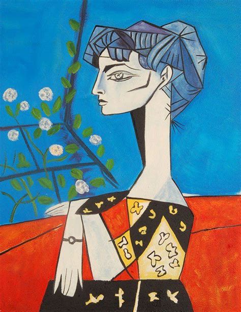 Pablo Picasso Jacqueline Avec Les Fleurs 1954 Arte De Picasso Arte Arte Cubista