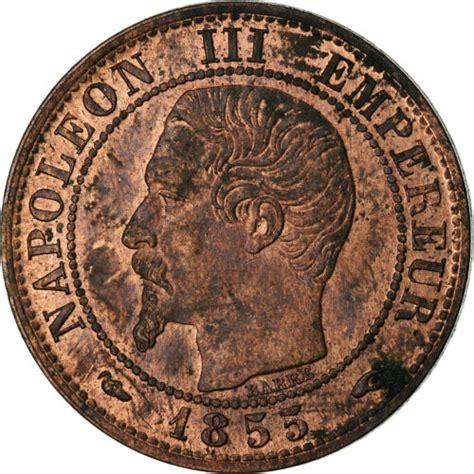 Münze Frankreich Napoleon III Napoléon III Centime 1855 Paris