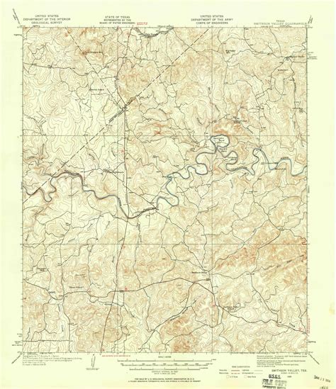 Smithson Valley Texas 1929 1958 USGS Old Topo Map Reprint 15x15 TX