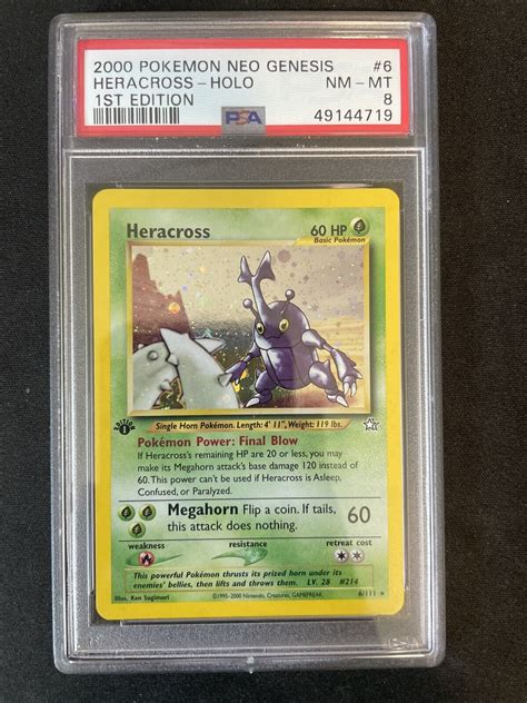 Pokemon Neo Genesis St Edition Heracross Holo Psa Ebay