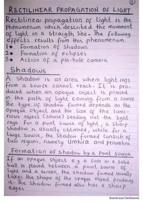 Solution Rectilinear Propagation Of Light Studypool