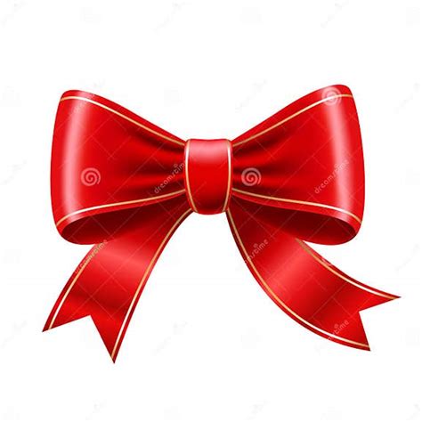 Red Bow With Gold Border Stock Vector Illustration Of Design 259042432