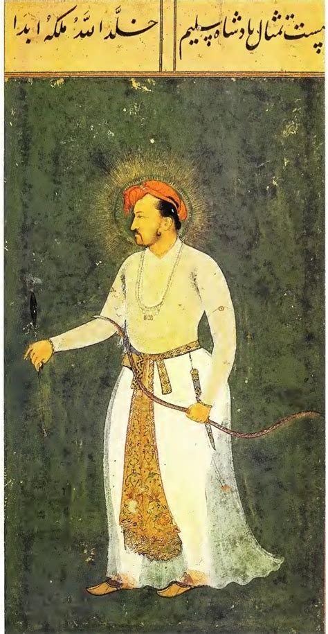 Portrait of Jahangir with Bow & arrow | Mughal paintings, Mughal ...