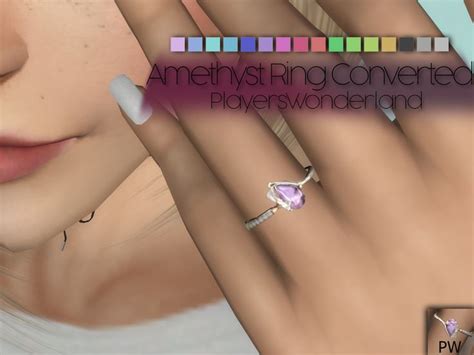 Amethyst Ring Converted Sims Sims 4 Accesorios