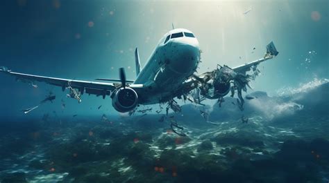 Premium Ai Image Dramatic Plane Crash In Water Airplane Emergency