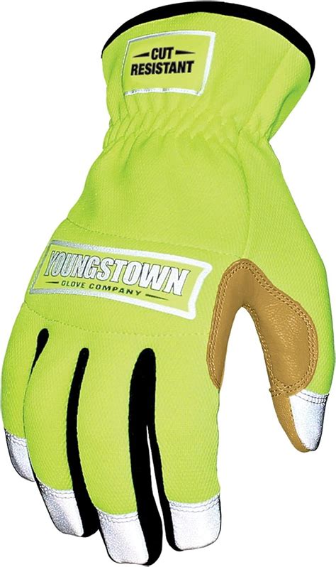 Youngstown Glove Hi-Viz Cut Resistant Hybrid Safety Work Gloves for Men