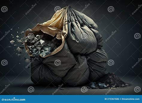 Delivery Of Garbage To Landfill Overflowing Garbage In Wrinkled Bags