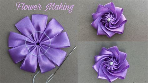 Super Easy Ribbon Flower Making Hand Embroidery Tricks With Ribbons