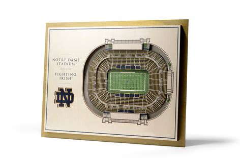 Notre Dame Fighting Irish 3D Wood Stadium Replica (5 Layer) — 3D WOOD MAPS - BELLA MAPS