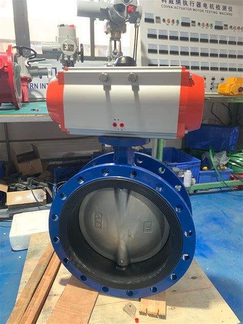 Pneumatic Actuated Butterfly Valve Double Flanged Covna Valve