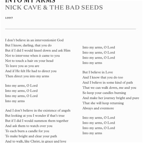 Stream 78 Into My Arms by Nick Cave by Samuel West #PandemicPoems ...