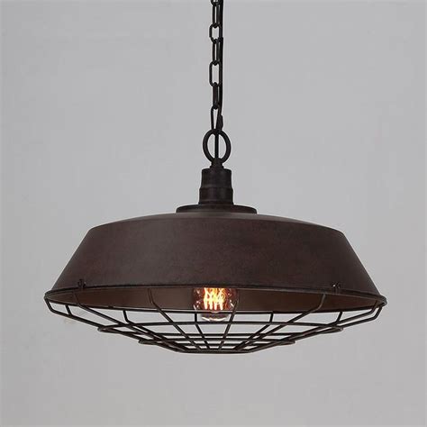 Vintage Industrial Pendant Light With Cage Covering Rustic